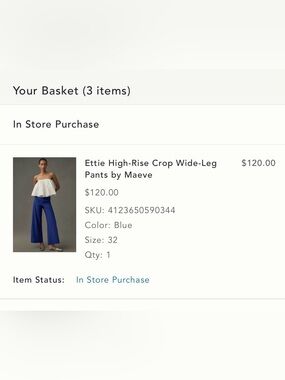 Ettie high rise crop wide leg pants by Maeve